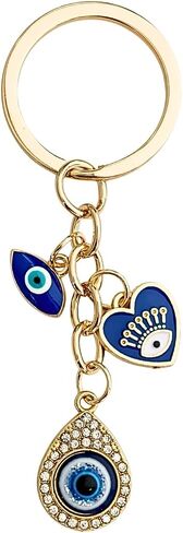 Blue Evil Eye Keychain Hamsa Hand Protection Keyring Good Luck Amulet for Purse Keys,Spiritual Gift for Women Men in Saudi Arabia
