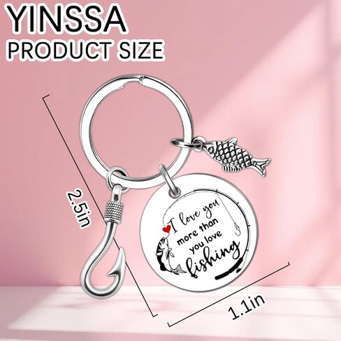 Fishing Keychain Gifts For Men Fishing Gifts For Fisherman Husband Boyfriend Dad Father Day Gift Fish Keychain Fisherman Gift Birthday Christmas I Love You More Than You Love Fish Keychain in Saudi Arabia