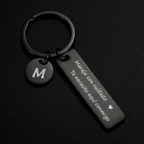 Drive Safe Keychain for Him Maneja Con Cuidado Te Necesito Aqui Conmigo Llavero Spanish Keychain with a Box for Boyfriend Husband Anniversary Birthday Gifts from Girlfriend Wife in Saudi Arabia