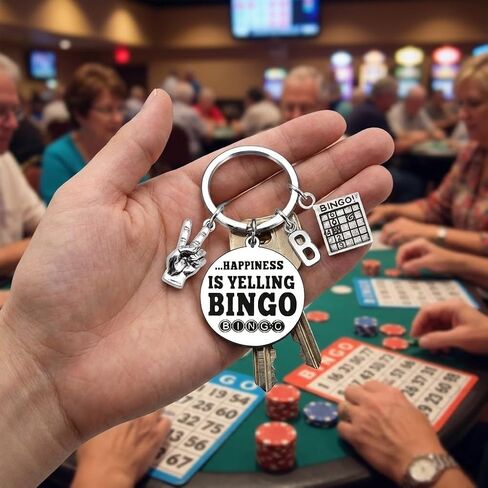 Bingo Keychain, Bingo Gifts for Women & Men, Funny Gifts for Bingo Lovers, Game Theme Bingo Accessories, Ornament Charms in Saudi Arabia