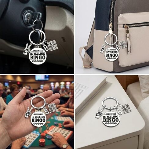 Bingo Keychain, Bingo Gifts for Women & Men, Funny Gifts for Bingo Lovers, Game Theme Bingo Accessories, Ornament Charms in Saudi Arabia
