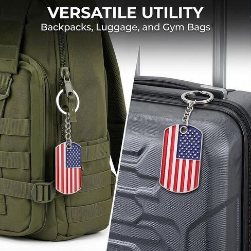 Official American Flag Keychains - Metal Key Rings Smooth Finish - USA Patriotic Flag Key Chain - Souvenir Gifts - Set of 4 in Saudi Arabia
