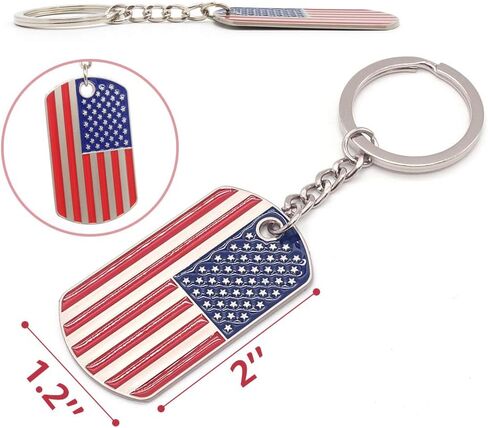 Official American Flag Keychains - Metal Key Rings Smooth Finish - USA Patriotic Flag Key Chain - Souvenir Gifts - Set of 4 in Saudi Arabia