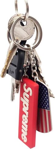 Official American Flag Keychains - Metal Key Rings Smooth Finish - USA Patriotic Flag Key Chain - Souvenir Gifts - Set of 4 in Saudi Arabia