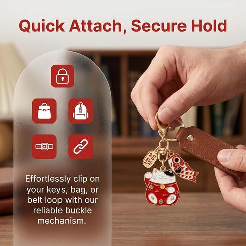 2Pcs Lucky Cat Keychain Japanese Cat Charm for Wealth and Fortune Feng Shui Bag Charm Japan Souvenir Good Luck Accessory in Kuwait