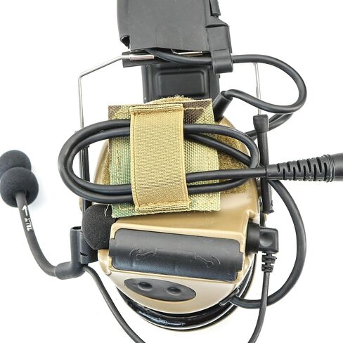 Hook & Loop Compatible with C2 C3 Tactical Headsets,Ear Cup Badge Holders(1 Pair) with Cable Management Strap in Saudi Arabia