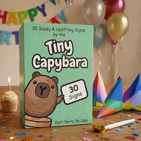 Tiny Capy Crochet with 30 Funny & Uplifting Cards - Friendship Gifts for Women, Bestie, Sassy Birthday or Graduation Present For Sister, Brother, Best Friends, Coworker | Emotional Support Capybara in Kuwait