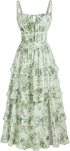 Scarlet Darkness Women's Floral Corset Dress 2026 Summer Spring Wedding Guest Dresses Flowy Sundress with Pockets in Saudi Arabia