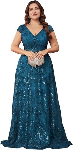 Plus Size Formal Wedding Guest Dress for Women, Floral Sequin A-Line with V-Neck,Corset & Sleeveless Cocktail Dress in Saudi Arabia