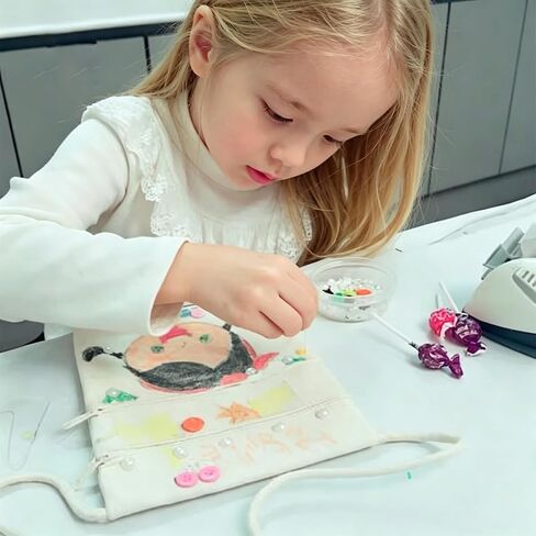 2-Pack Blank Canvas DIY Craft Double Zip Bags 15x19cm Crossbody Bag Small Sling Painting Bag Reusable Casual Shoulder Purse in Saudi Arabia