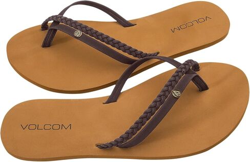 Volcom Women’s Thrills Sandals – Strappy Design with Comfort Foam Footbed for Beach and Everyday Wear, Brown, 9 in Kuwait