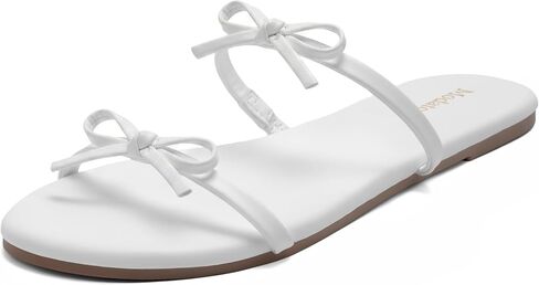 Modatope Womens Flat Sandals Cute Bow Sandals Fashion Slip On Summer Shoes in Saudi Arabia