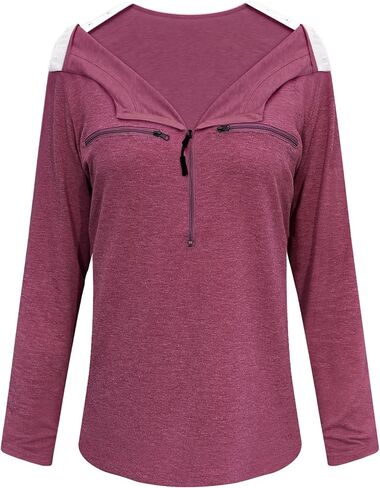 Chemo Port Shirts for Women Long Sleeve Post-Surgery Recovery with 2 Side Snaps Shoulder Surgery & Dialysis Recovery Shirts in Saudi Arabia