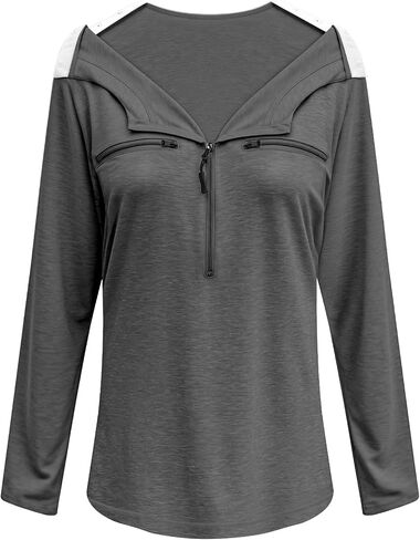 Chemo Port Shirts for Women Long Sleeve Post-Surgery Recovery with 2 Side Snaps Shoulder Surgery & Dialysis Recovery Shirts in Saudi Arabia