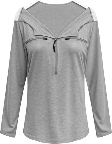 Chemo Port Shirts for Women Long Sleeve Post-Surgery Recovery with 2 Side Snaps Shoulder Surgery & Dialysis Recovery Shirts in Saudi Arabia