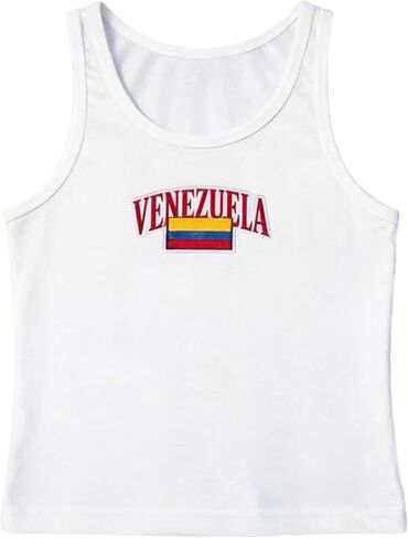 Y2k Jersey Shirt Tank Tops Women Summer Sleeveless Crop Top Colombia Graphic Baby Tee 90s Vintage Streetwear in Saudi Arabia