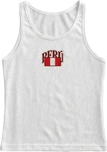 Y2k Jersey Shirt Tank Tops Women Summer Sleeveless Crop Top Colombia Graphic Baby Tee 90s Vintage Streetwear in Saudi Arabia