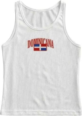 Y2k Jersey Shirt Tank Tops Women Summer Sleeveless Crop Top Colombia Graphic Baby Tee 90s Vintage Streetwear in Saudi Arabia