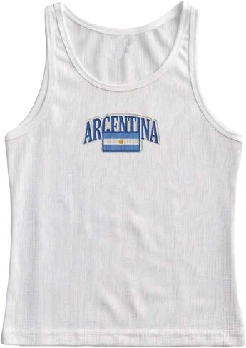 Y2k Jersey Shirt Tank Tops Women Summer Sleeveless Crop Top Colombia Graphic Baby Tee 90s Vintage Streetwear in Saudi Arabia