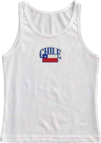 Y2k Jersey Shirt Tank Tops Women Summer Sleeveless Crop Top Colombia Graphic Baby Tee 90s Vintage Streetwear in Saudi Arabia