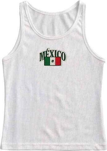 Y2k Jersey Shirt Tank Tops Women Summer Sleeveless Crop Top Colombia Graphic Baby Tee 90s Vintage Streetwear in Saudi Arabia