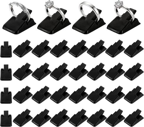 MECCANIXITY 36Pcs Plastic Ring Display Clip, Small Jewelry Display Stand for Nightstand Bedroom Decorative Jewelry Storage Organizer, Black in Kuwait