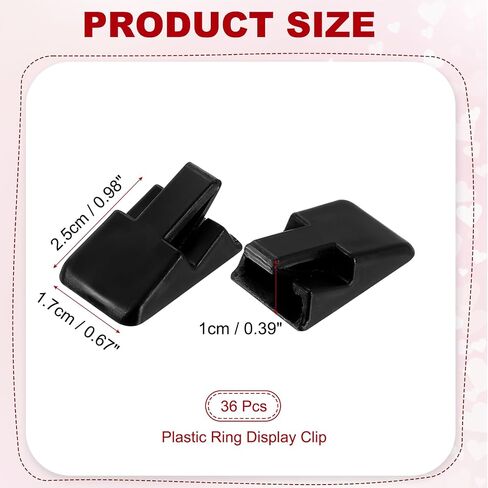 MECCANIXITY 36Pcs Plastic Ring Display Clip, Small Jewelry Display Stand for Nightstand Bedroom Decorative Jewelry Storage Organizer, Black in Kuwait