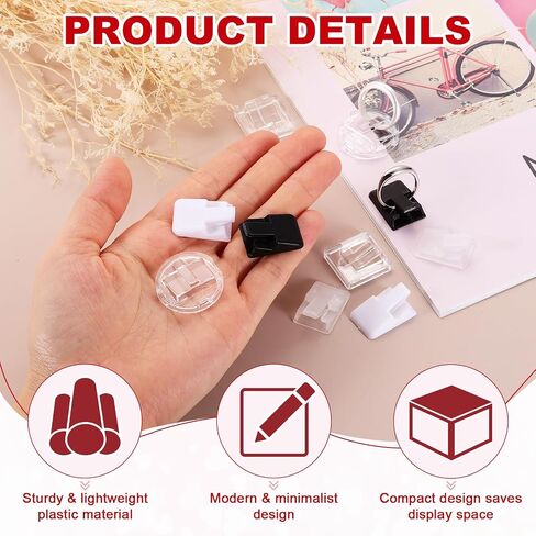 MECCANIXITY 36Pcs Plastic Ring Display Clip, Small Jewelry Display Stand for Nightstand Bedroom Decorative Jewelry Storage Organizer, Black in Kuwait