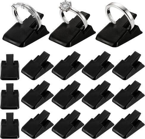 MECCANIXITY 36Pcs Plastic Ring Display Clip, Small Jewelry Display Stand for Nightstand Bedroom Decorative Jewelry Storage Organizer, Black in Kuwait