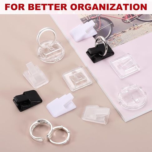 MECCANIXITY 36Pcs Plastic Ring Display Clip, Small Jewelry Display Stand for Nightstand Bedroom Decorative Jewelry Storage Organizer, Black in Kuwait