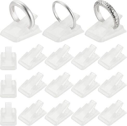MECCANIXITY 36Pcs Plastic Ring Display Clip, Small Jewelry Display Stand for Nightstand Bedroom Decorative Jewelry Storage Organizer, Black in Kuwait
