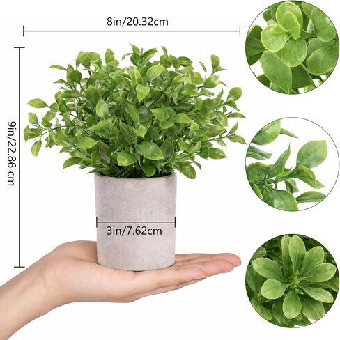 Small Plants Decor-Set of 3 Mini Artificial Plants, Lifelike Potted Greenery for Bathroom, Desk & Shelf Decor, No Maintenance Fake Plants for Home & Office Styling in Saudi Arabia