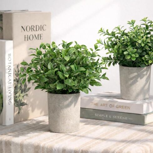 Small Plants Decor-Set of 3 Mini Artificial Plants, Lifelike Potted Greenery for Bathroom, Desk & Shelf Decor, No Maintenance Fake Plants for Home & Office Styling in Saudi Arabia
