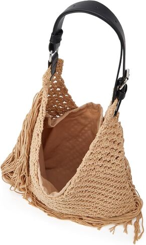 Summer Crochet Shoulder Bags for Women Fringe Hollow Woven Hobo Tote Handbag Large Fashion Travel Beach Purse in Saudi Arabia