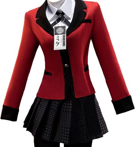 Women Cosplay Red School Uniform with Skirt Anime Costumes Full Set Halloween Party Outfit in Saudi Arabia