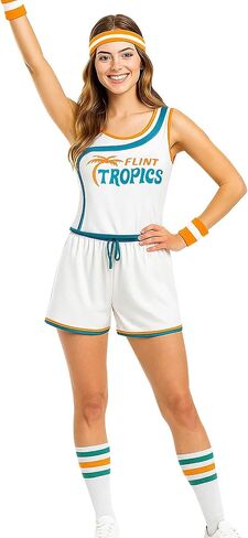 Women Semi Pro Basketball Uniform Jackie Moon Flint Tropics Jersey Costume Tracksuit Halloween Cosplay Sports Outfit in Saudi Arabia