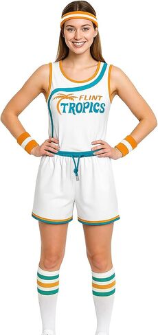 Women Semi Pro Basketball Uniform Jackie Moon Flint Tropics Jersey Costume Tracksuit Halloween Cosplay Sports Outfit in Saudi Arabia