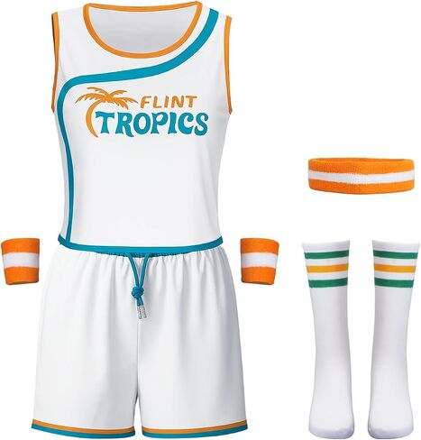 Women Semi Pro Basketball Uniform Jackie Moon Flint Tropics Jersey Costume Tracksuit Halloween Cosplay Sports Outfit in Saudi Arabia