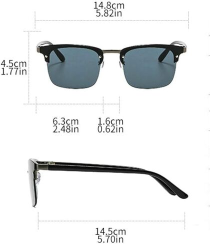 COTIA Semi-Rimless Sunglasses for Men Women UV400 Protection Classic Square Half Frame Driving Sun Glasses in Kuwait