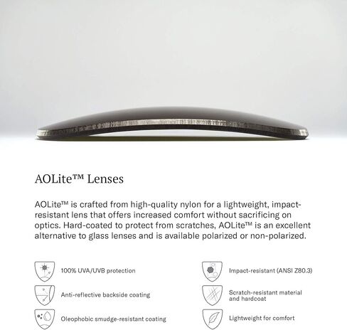 AO AO-1002 Sunglasses - Gold - SunVogue Green Gradient AOLite Nylon Lenses - Polarized - 51-19-145 in Saudi Arabia