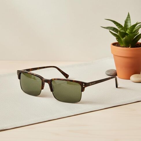 Ted Baker TMS160 Men's Rectangular Polarized Fashion Sunglasses, UV400 Protection, 55 mm in Kuwait