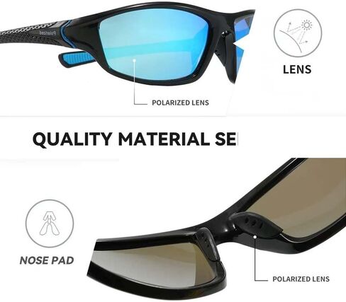 3 Pack Sports Polarized Sunglasses Men Women, UV400 Protection Wrap Around Sun Glasses for Running Cycling Fishing non-slip rubber nose pads in Saudi Arabia