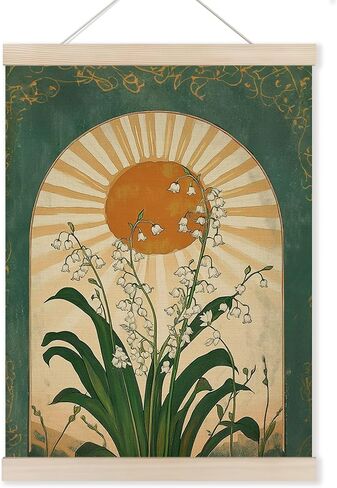 HUGANE Boho Floral Wall Decor, Lily of The Valley Wall Art Poster, Bohemian Wall Art, Boho Sunshine Floral Poster Wall Art Decor for Home Bedroom Living Room Office, 12x16 Inches in Saudi Arabia