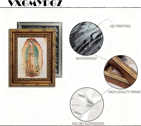 Gold Framed Our Lady of Guadalupe Wall Art Catholic Virgin Mary Canvas Painting Pictures Wall Decor Catholic Canvas Poster for Altar Home for Living Room Bedroom Decoration 12x16 In in Saudi Arabia