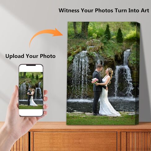 xzartdiy Ship Next Day, Custom Canvas Prints with Your Photos, Personalized Picture Print Customized Gifts for Family Pet Baby Mom Dad Man Women Couples Wedding Wall Art Decor, 8x12'' in Saudi Arabia