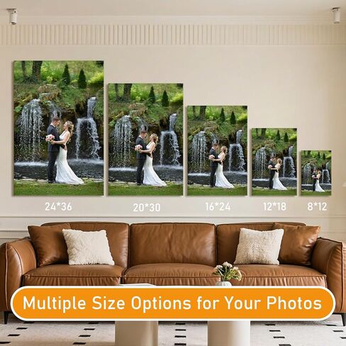 xzartdiy Ship Next Day, Custom Canvas Prints with Your Photos, Personalized Picture Print Customized Gifts for Family Pet Baby Mom Dad Man Women Couples Wedding Wall Art Decor, 8x12'' in Saudi Arabia