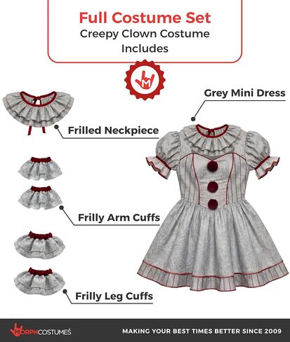 Morph Killer Clown Costume Women, Scary Clown Costume Women, Halloween Costumes For Adults, Halloween Costumes For Womens in Kuwait