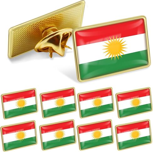10/20/50/100Pcs Kurdistan Flag Lapel pins Bulk -Metal Curdistan Pin With Butterfly Clasp Traveler Badge Souvenir Gifts in Saudi Arabia
