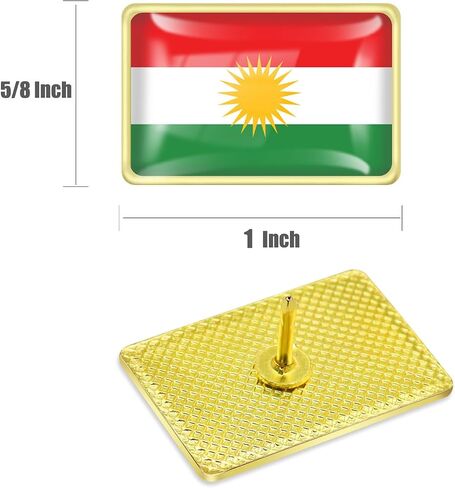 10/20/50/100Pcs Kurdistan Flag Lapel pins Bulk -Metal Curdistan Pin With Butterfly Clasp Traveler Badge Souvenir Gifts in Saudi Arabia