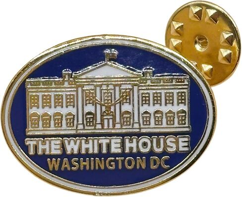 .125" x 0.875" Washington D.C. Cherry Blossom Hard Enamel Lapel Pin, Pentagon White House in Kuwait